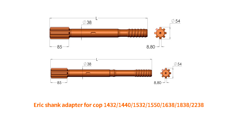 COP 1440/1638/1838鑿巖機釬尾